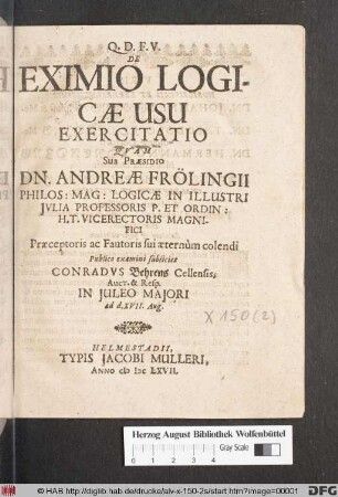 Eximio Logicae Usu Exercitatio