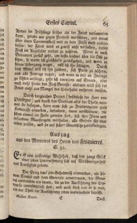 Auszug aus den Memoires des Herrn von Feuquieres S. 95
