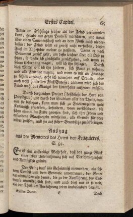 Auszug aus den Memoires des Herrn von Feuquieres S. 95