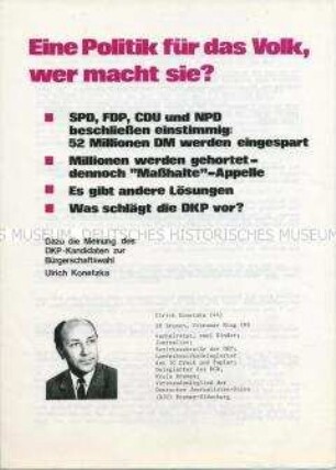 Propagandaschrift der DKP Bremen zur Bürgerschaftswahl 1971