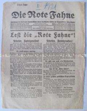 Sonderausgabe der kommunistischen Tageszeitung "Die Rote Fahne" mit Abonnentenwerbung