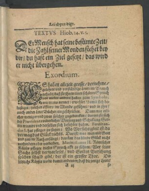 Textus Hiob. 14. v. 5.