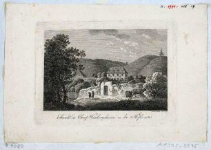 Ansicht der Weinberge in Radebeul-Oberlößnitz, Blick auf das Weingut Hoflößnitz mit dem Schloss (Berg- und Lusthaus)