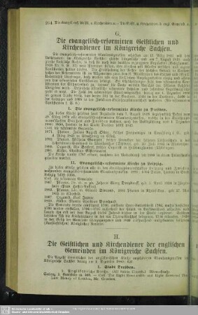 H. Die Geistlichen und Kirchendiener der englischen Gemeinden im Königreiche Sachsen