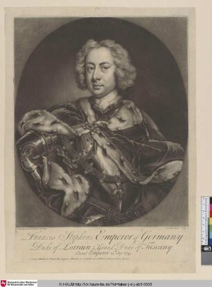 Francis Stephen Emperor of Germany. Duke of Lorrain & Grand Duke of Tuscany [Franz I., Heiliges Römsches Reich, Kaiser]