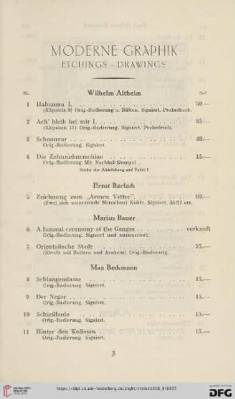 Moderne Graphik (Nr. 1 - 181)