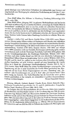 Sillem, Hans-Wolff :: Die Sillems in Hamburg : Hamburg, Selbstverlag, 2005