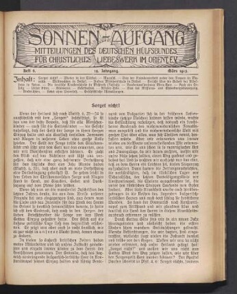 Heft 6. 15. Jahrgang. März 1913