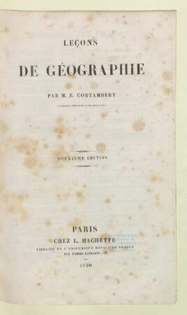 Leçons de géographie