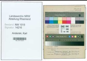 Entnazifizierung Karl Anderski , geb. 09.06.1909 (Arbeiter)