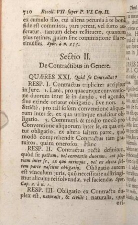 Sectio II. De Contractibus in Genere.
