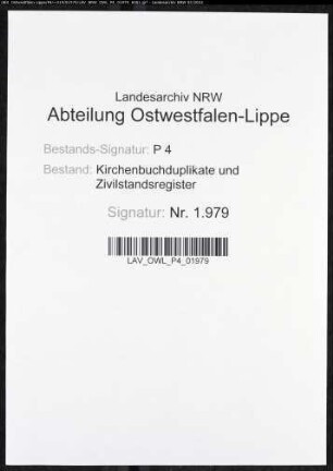 Zivilstandsregister der Stadt Lippstadt (A 1811). (Gemeinde: Lippstadt, Kreis Lippstadt)