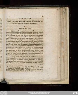 Caput III. Ausus Pontificum Vicariatus Imperii sibi arrogandi ex ordine temporum historice exponuntur.