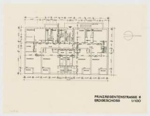 Wohnhäuser Prinzregentenstraße 8 / Güntzelstraße 9, Berlin-Wilmersdorf: Grundriss Erdgeschoss 1:100