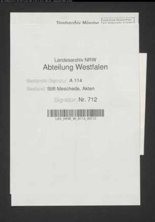 Bruchstück eines Verzeichnisses der Belehnungen in Stockum und Brilon