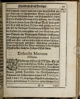 Defunctae Matronae Historia