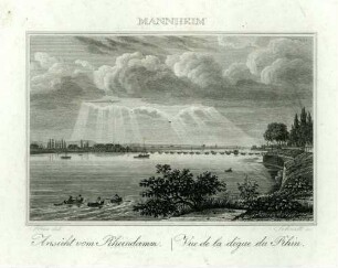 Mannheim: Ansicht vom Rheindamm - Vue de la digue du Rhin