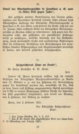 19. Hofgerichtsrat Pape an Arndt