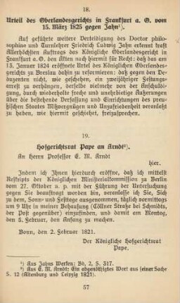 19. Hofgerichtsrat Pape an Arndt
