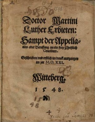 Doctor Martini Luther Erbieten