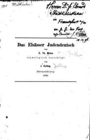 Das Elsässer Judendeutsch