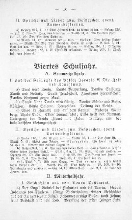 Viertes Schuljahr.