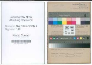 Entnazifizierung Conrad Kraus , geb. 18.05.1897 (Handelsvertreter)