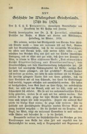 XXV. Geschichte der Wiedergeburt Griechenlands. 1740 bis 1824