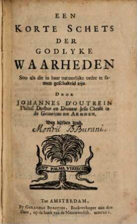 En korte schets der godlyke Maarheden