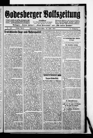 Godesberger Volkszeitung. 1913-1933