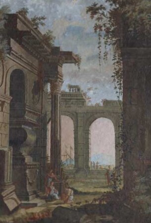 Ruine, Schiffe und Berg