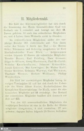 II. Mitgliederzahl