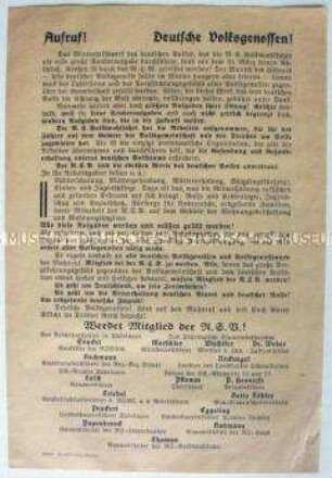 Flugblatt mit Mitgliederwrbung für die NS-Volkswohlfahrt