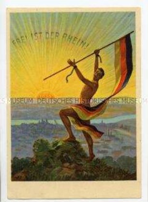 Postkarte zur Räumung des Rheinlandes