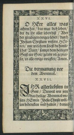 Die vermanung vor dem Abentmal.