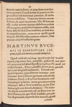 Martinus Bucerus In Enarratione Cap. primi, Epist. ad Romanos ...