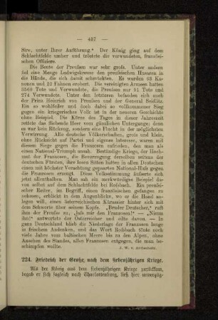 224. Friedrich der Große nach dem siebenjährigen Kriege.