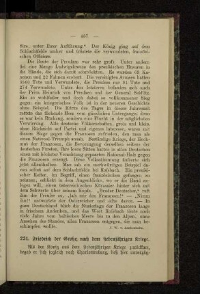 224. Friedrich der Große nach dem siebenjährigen Kriege.