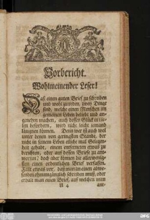 Vorbericht. Wohlmeinender Leser!