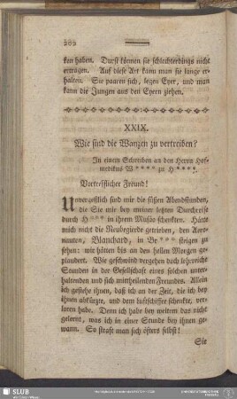 XXIX. Wie sind die Wanzen zu vertreiben?
