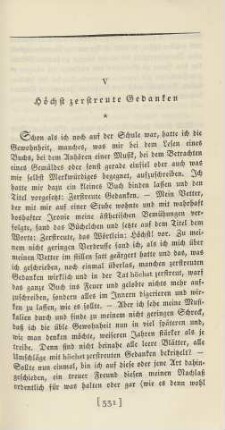 V. Höchst zerstreute Gedanken