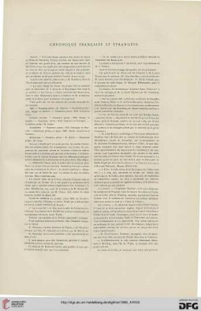 Chronique française et étrangère