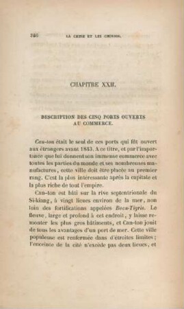 Chapitre XXII. Description des cinq ports ouverts au commerce