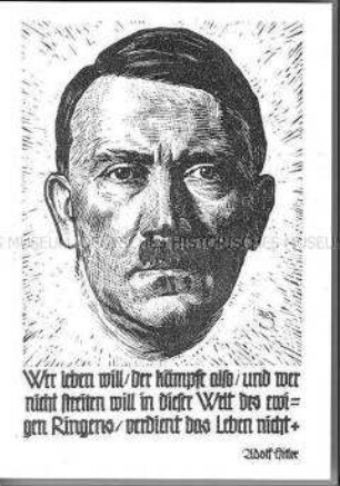 Kriegspostkarte des Roten Kreuzes mit Porträt Adolf Hitlers