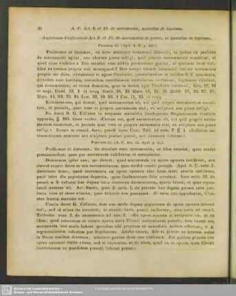 Augustanae Confessionis 9. et 13. de sacramentis in genere, et speciatim de baptismo