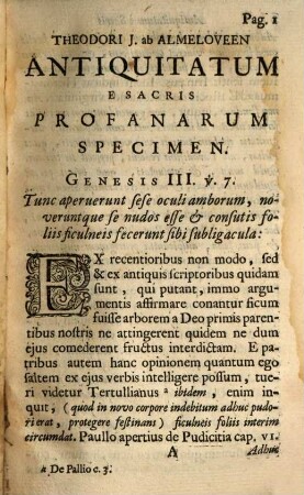 Opuscula : seu antiquitatum e sacris profanarum specimen