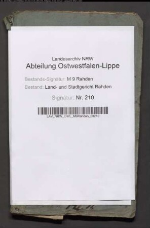 Erblasser: Nolting, Wilhelmine Louise, geb. Korte: