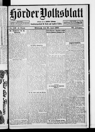 Hörder Volksblatt. 1884-1934