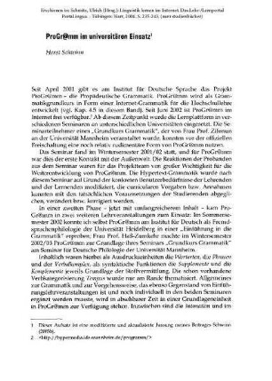 ProGr@mm im universitären Einsatz