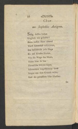 Chor aus Sophokles Antigone